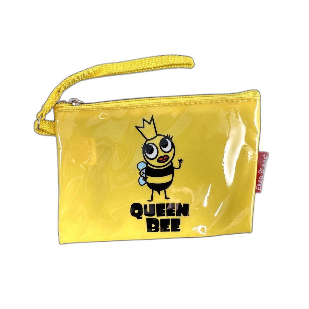 Y2k FRED is RED 'Queen Bee' Coin Purse Yellow PVC Makeup Pouch